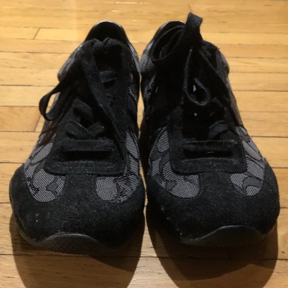 Brand New Coach "Kelson" Gray Black Signature Jacquard Suede Trim Sneakers - Picture 1 of 10